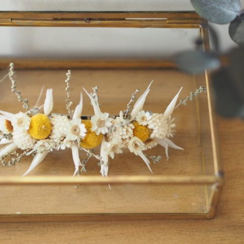 Mini-barrette de fleurs séchées